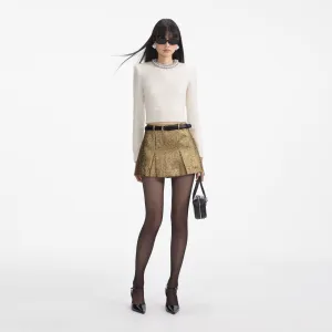 Cream Embellished Knit Top Self Portrait