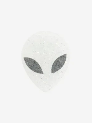 Crocs Kids Glitter Alien Head Jibbitz Charm in Silver
