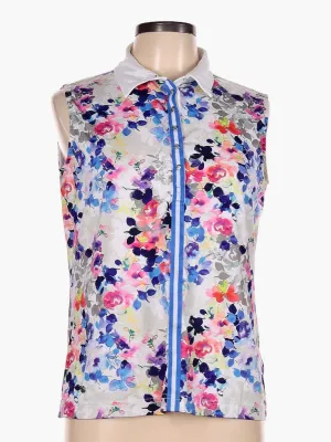 Daily Sports Women's Floral Sleeveless Snap Golf Top Size L MSP$112