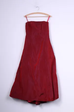 Debenhams Debut Womens 10 Dress Red Shiny Party Bandeau Netting Ball Gown