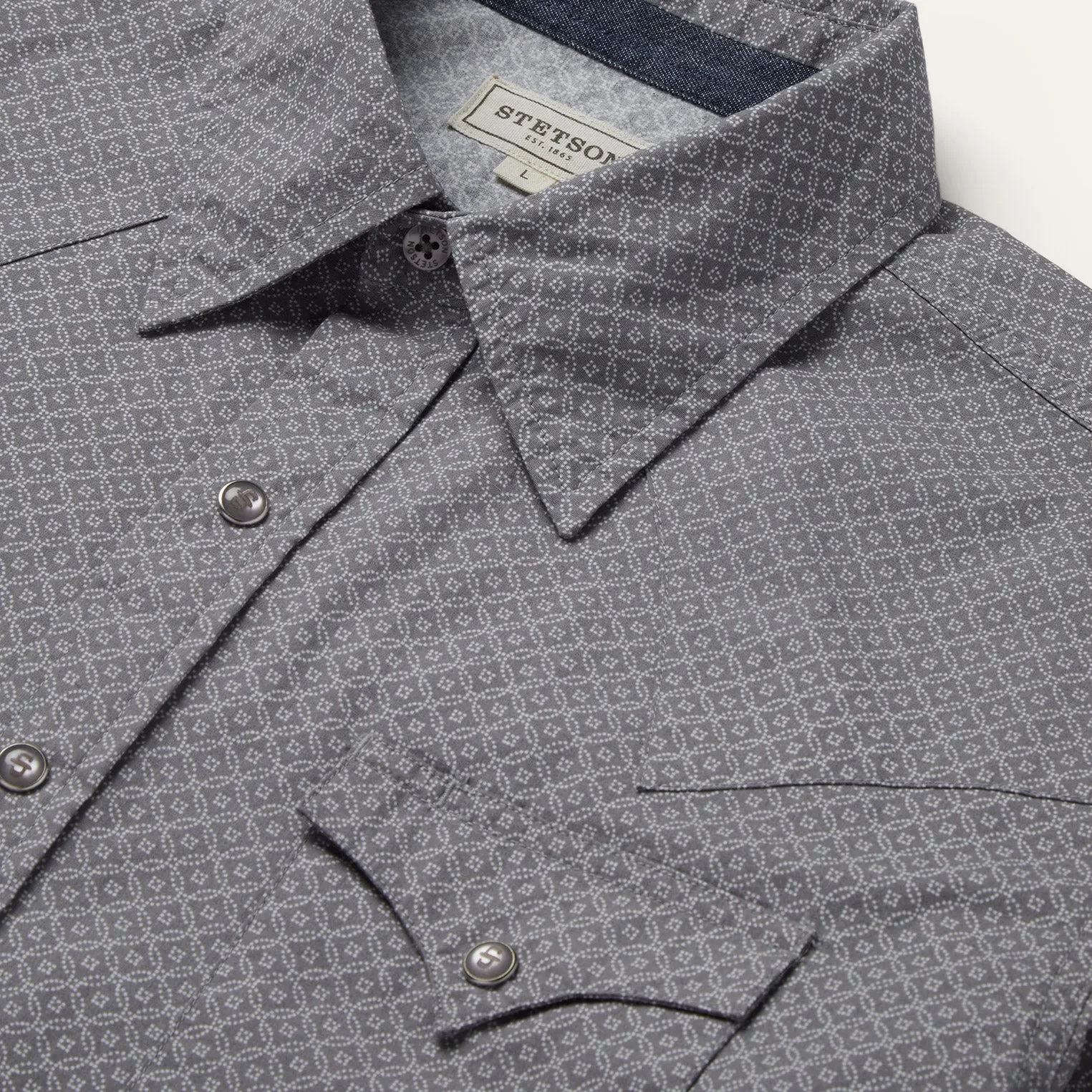 Diamond Print Western Shirt -STETSON
