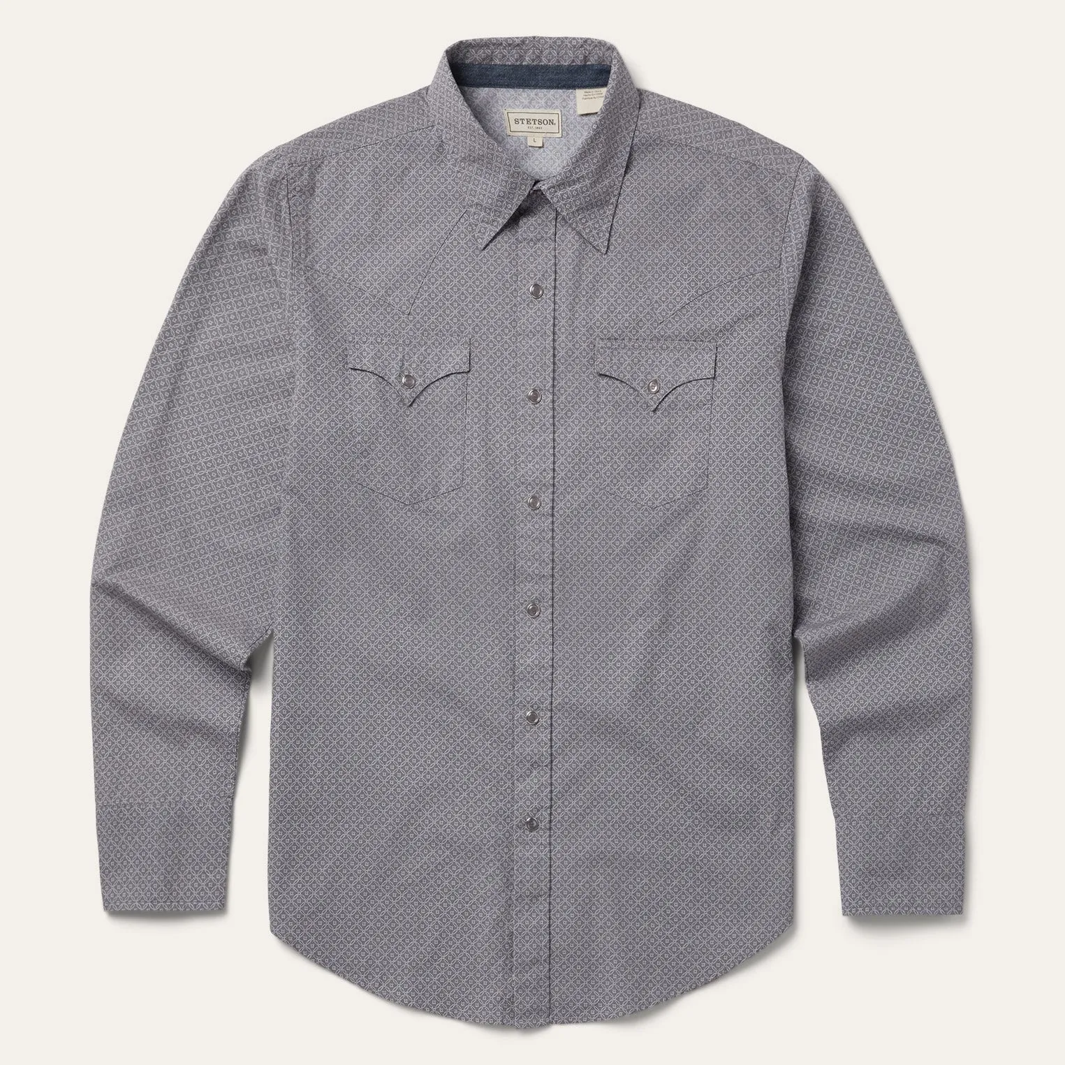 Diamond Print Western Shirt -STETSON