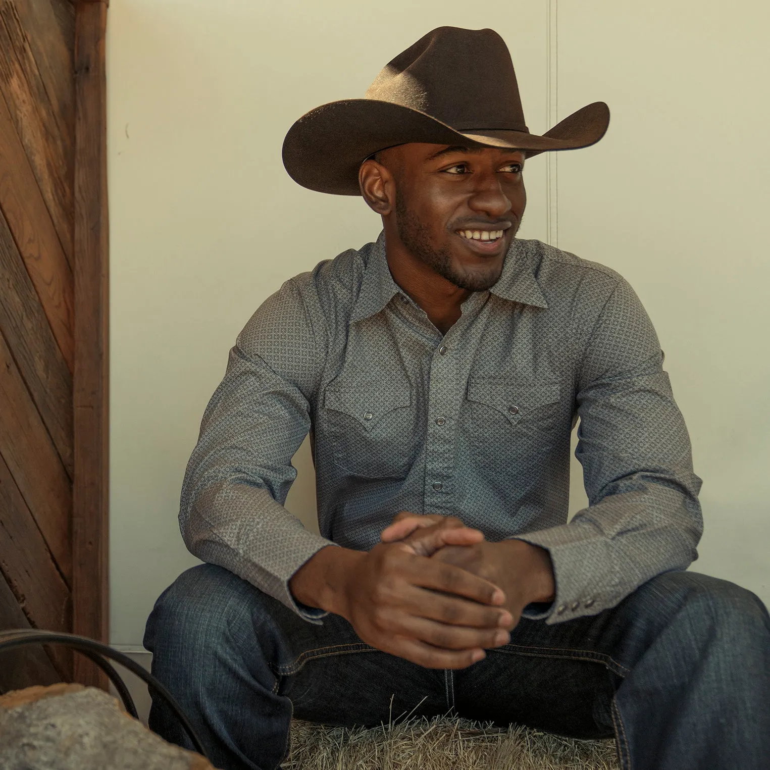 Diamond Print Western Shirt -STETSON