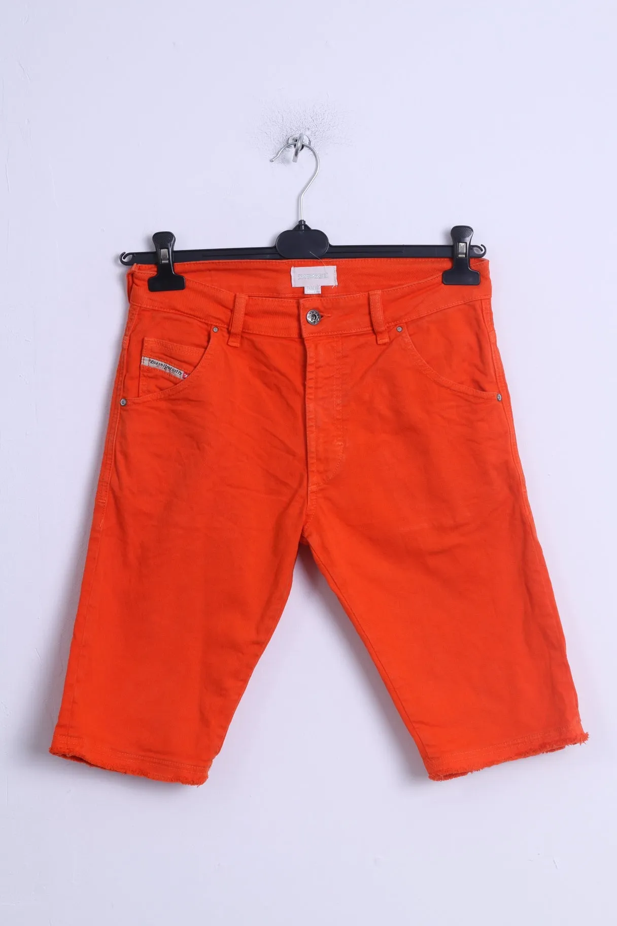 Diesel Industry Womens 14 M Capri Trousers Orange Cotton