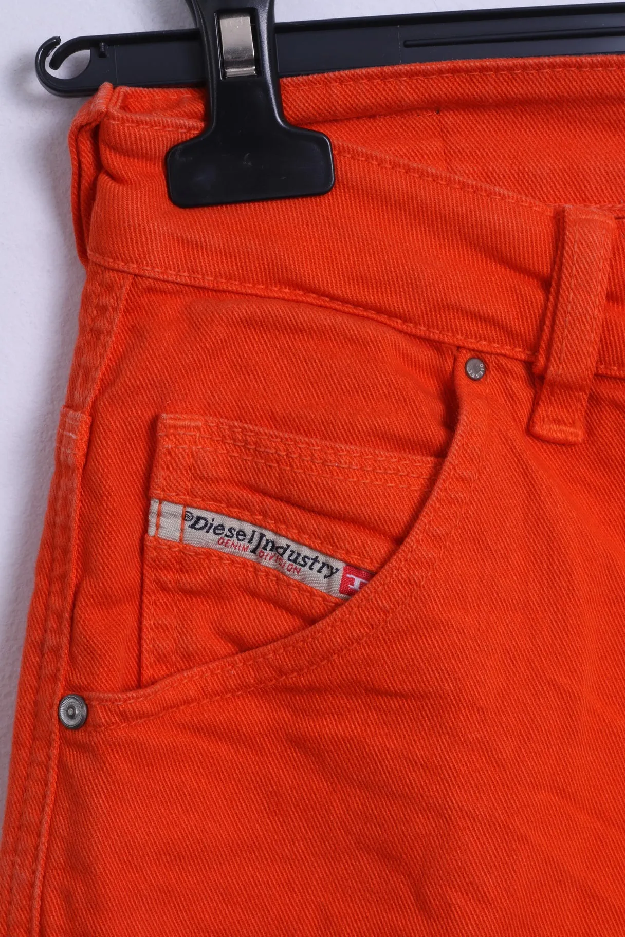 Diesel Industry Womens 14 M Capri Trousers Orange Cotton