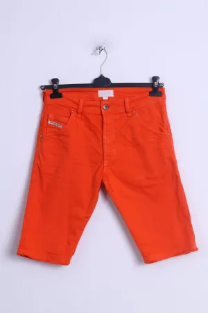 Diesel Industry Womens 14 M Capri Trousers Orange Cotton