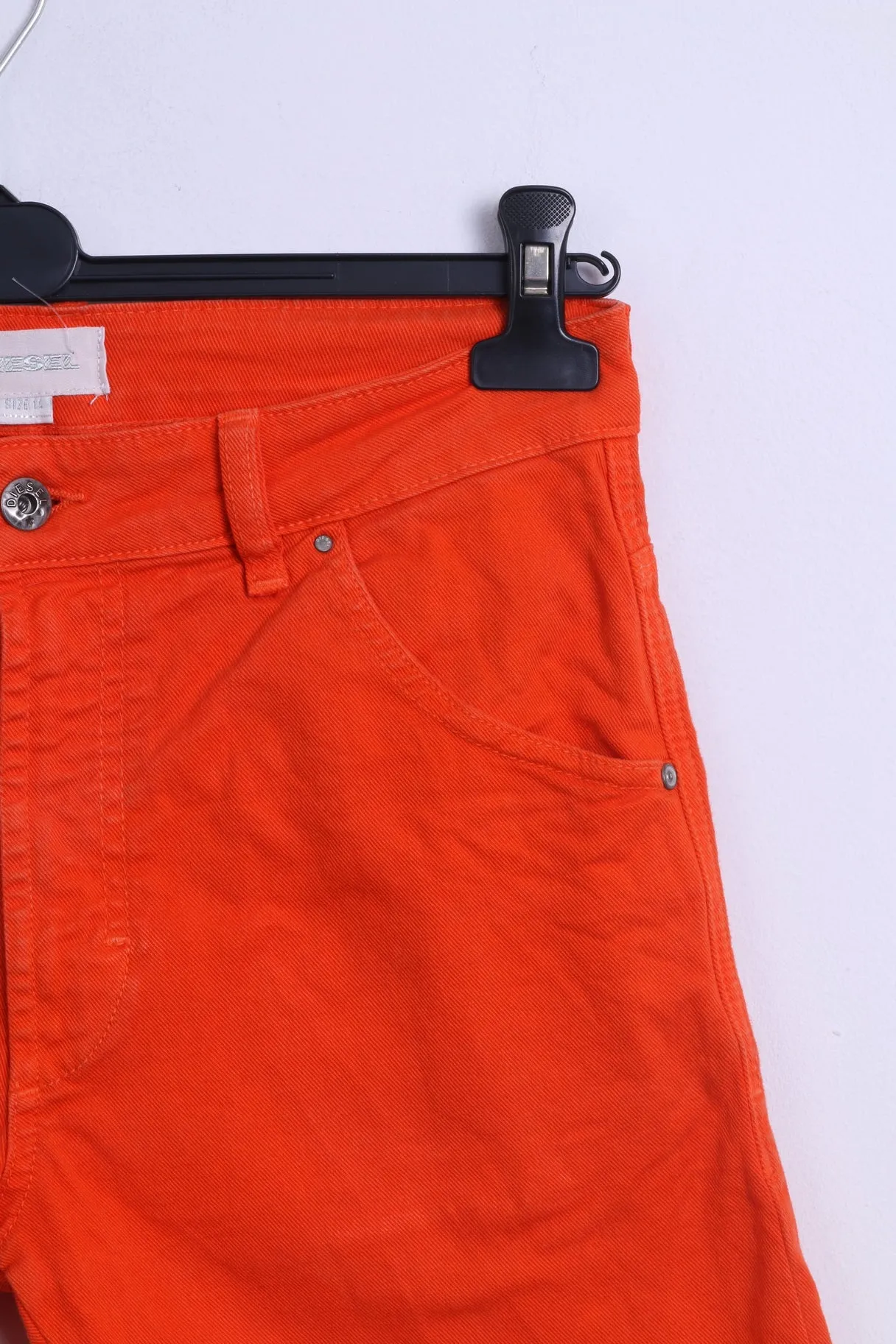 Diesel Industry Womens 14 M Capri Trousers Orange Cotton