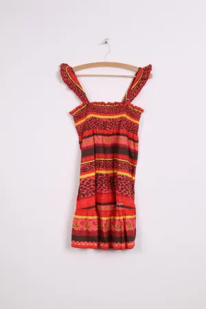 DKNY Jeans Womens M Dress Cotton Orange Cocktail