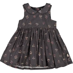 Dress Eila - black flowers Wheat