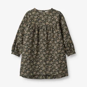 Dress Fenja - black coal flowers Wheat