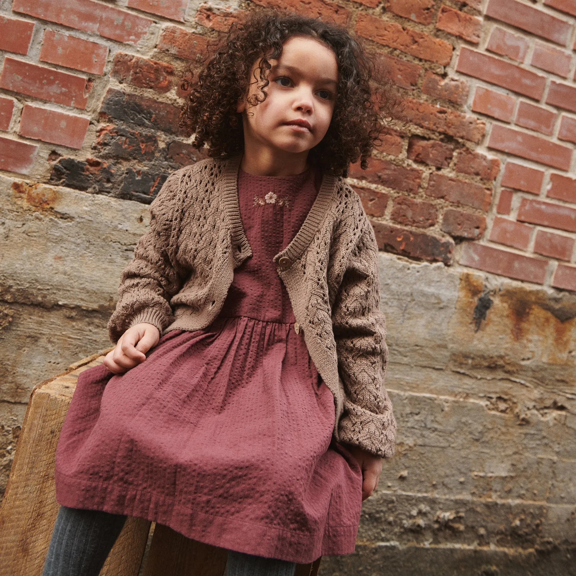 Dress Gunvor Embroidery - aubergine Wheat