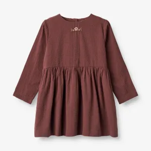 Dress Gunvor Embroidery - aubergine Wheat