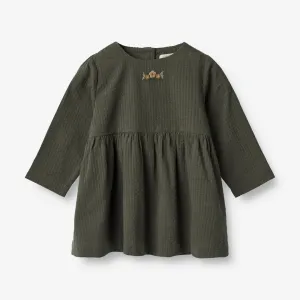 Dress Gunvor Embroidery | Baby - black coal Wheat