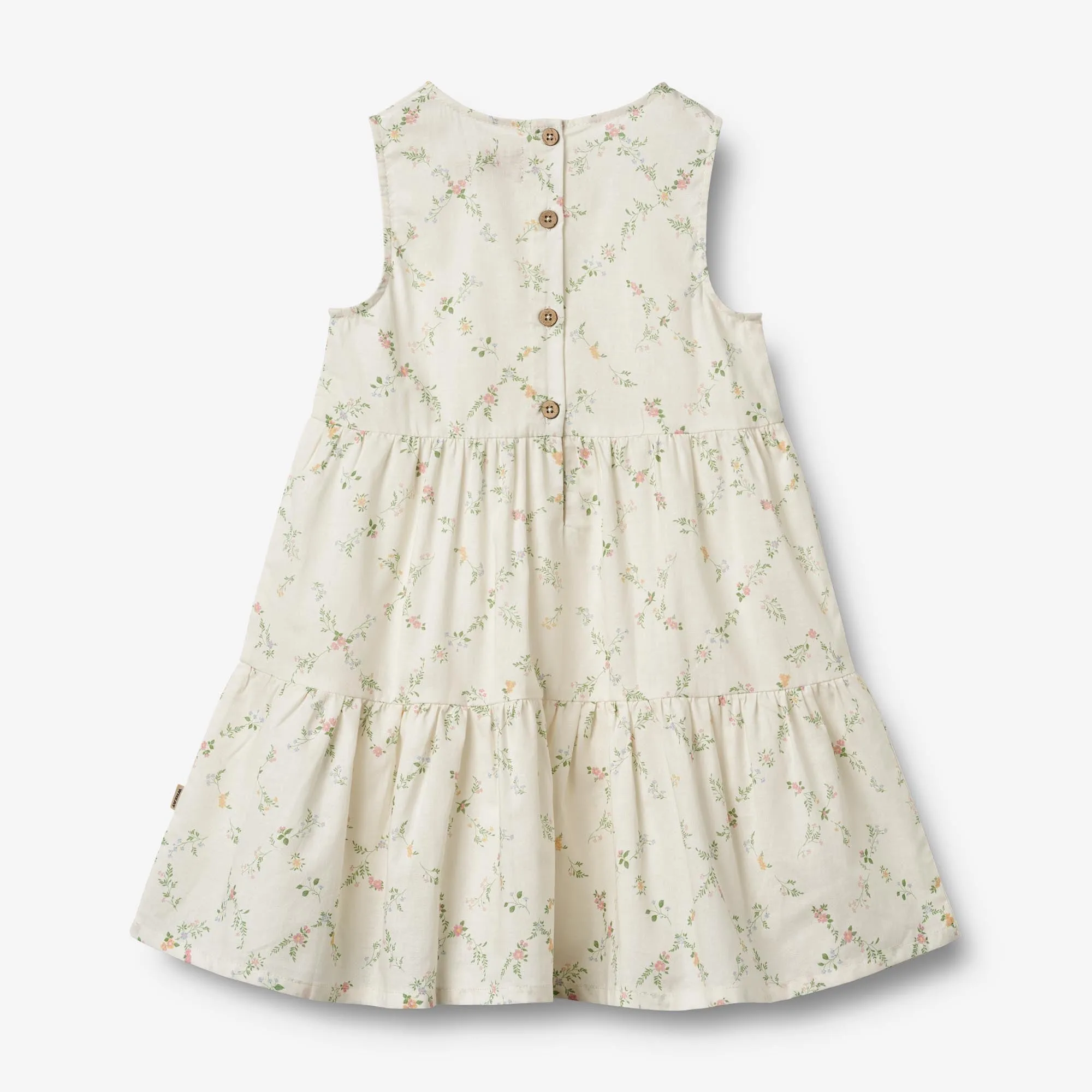 Dress Luise - ivory checked flowers Wheat