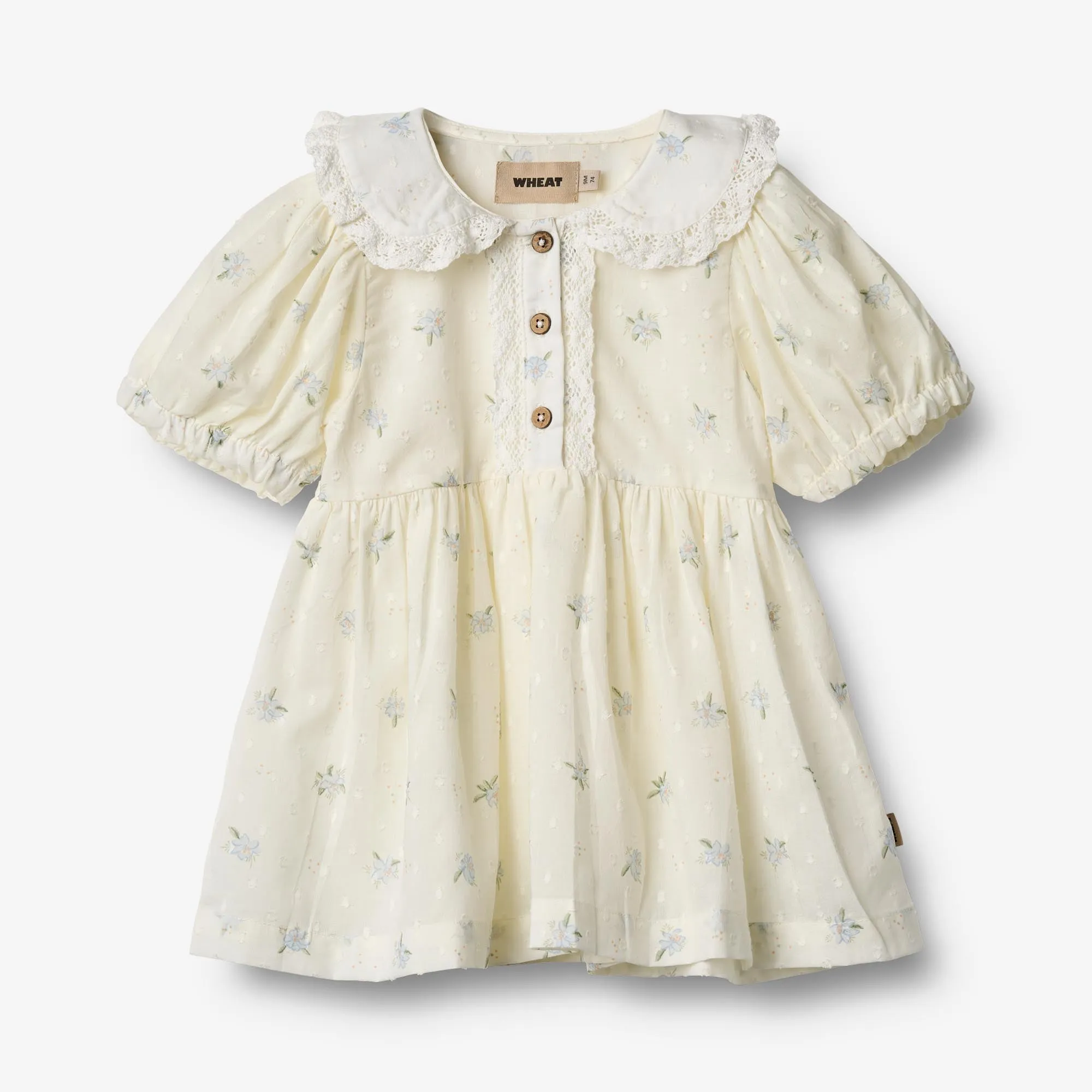 Dress S/S Adele - blue flowers Wheat