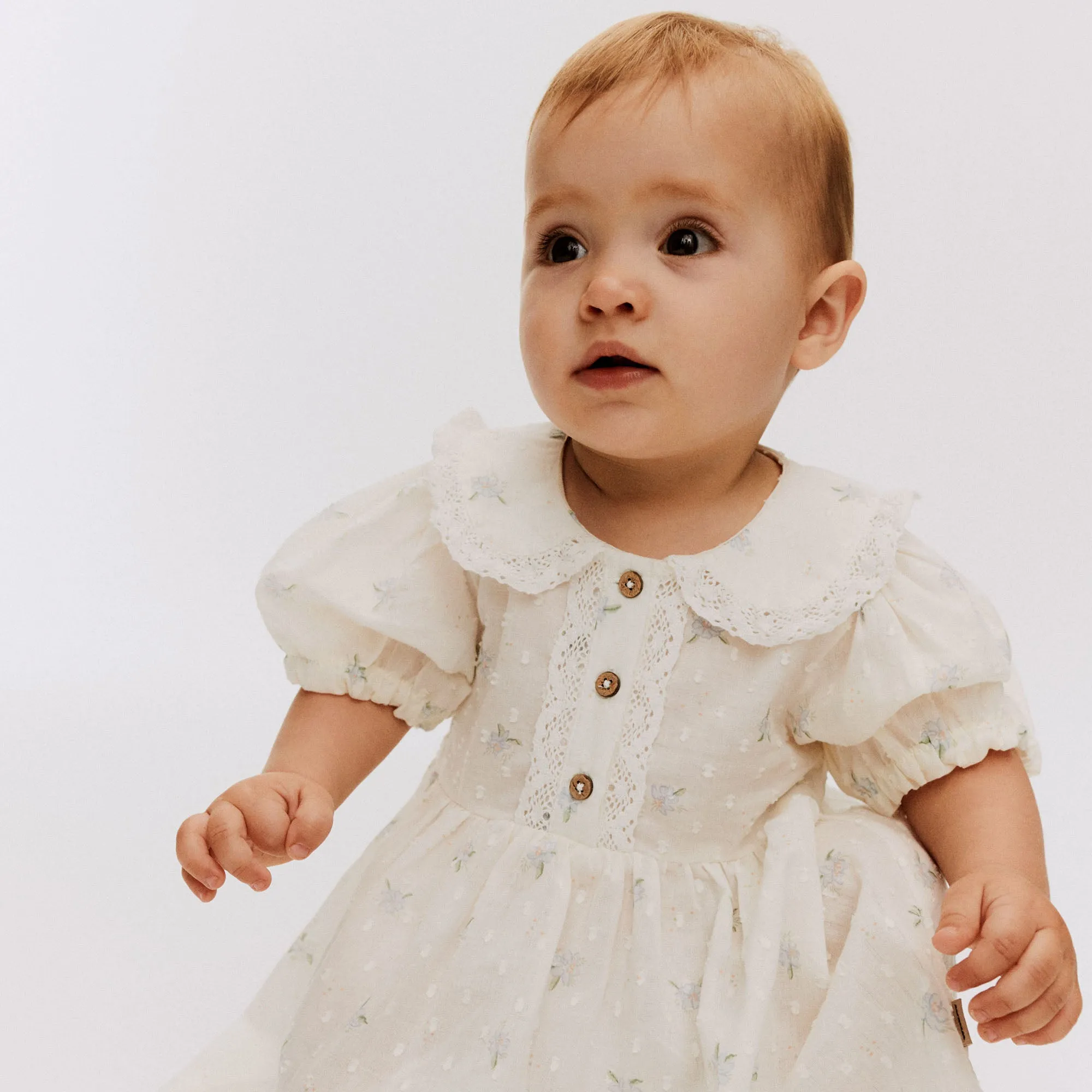 Dress S/S Adele - blue flowers Wheat