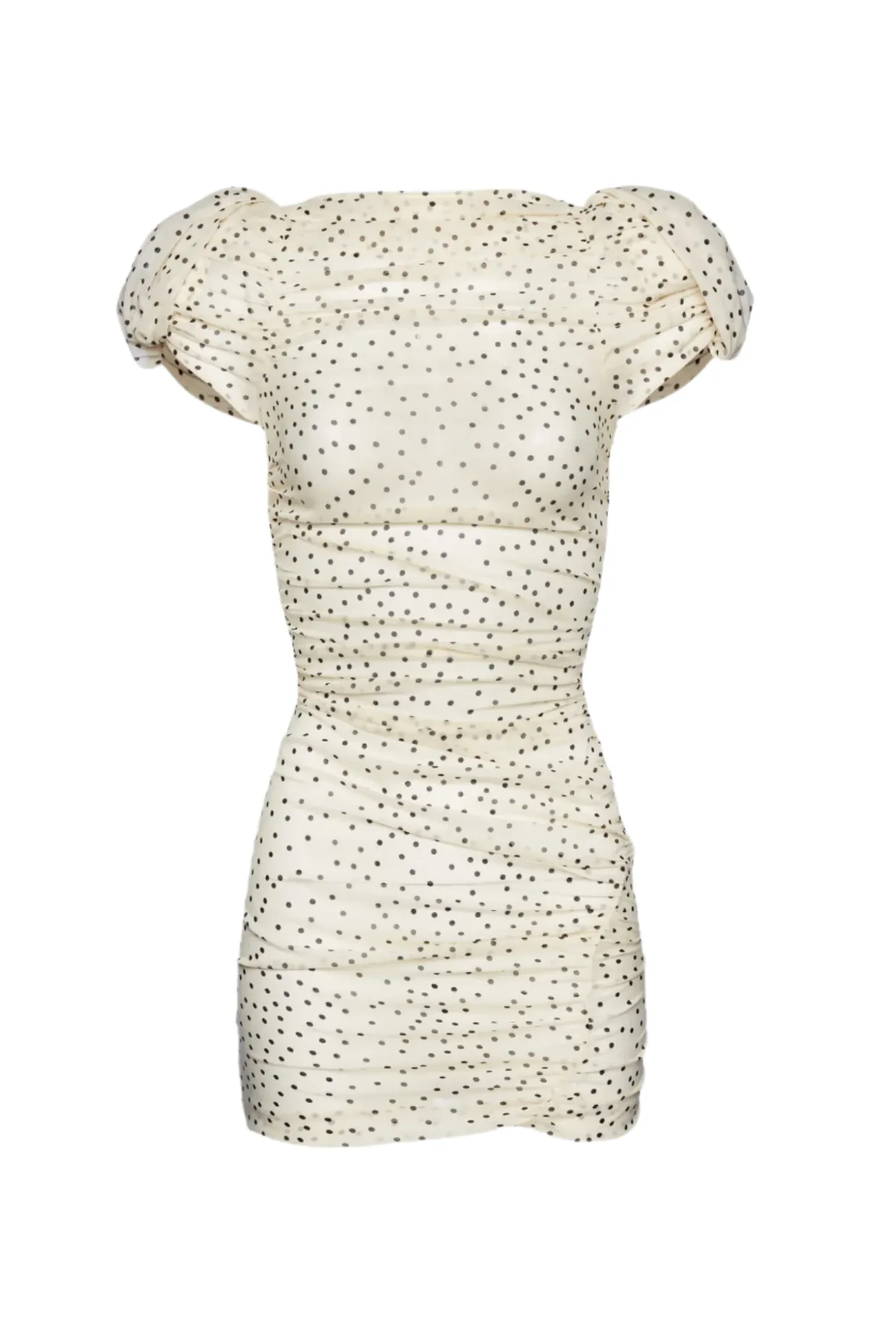 Eadlla Ruched Polka Dot Mini Dress Gloria Lanvin
