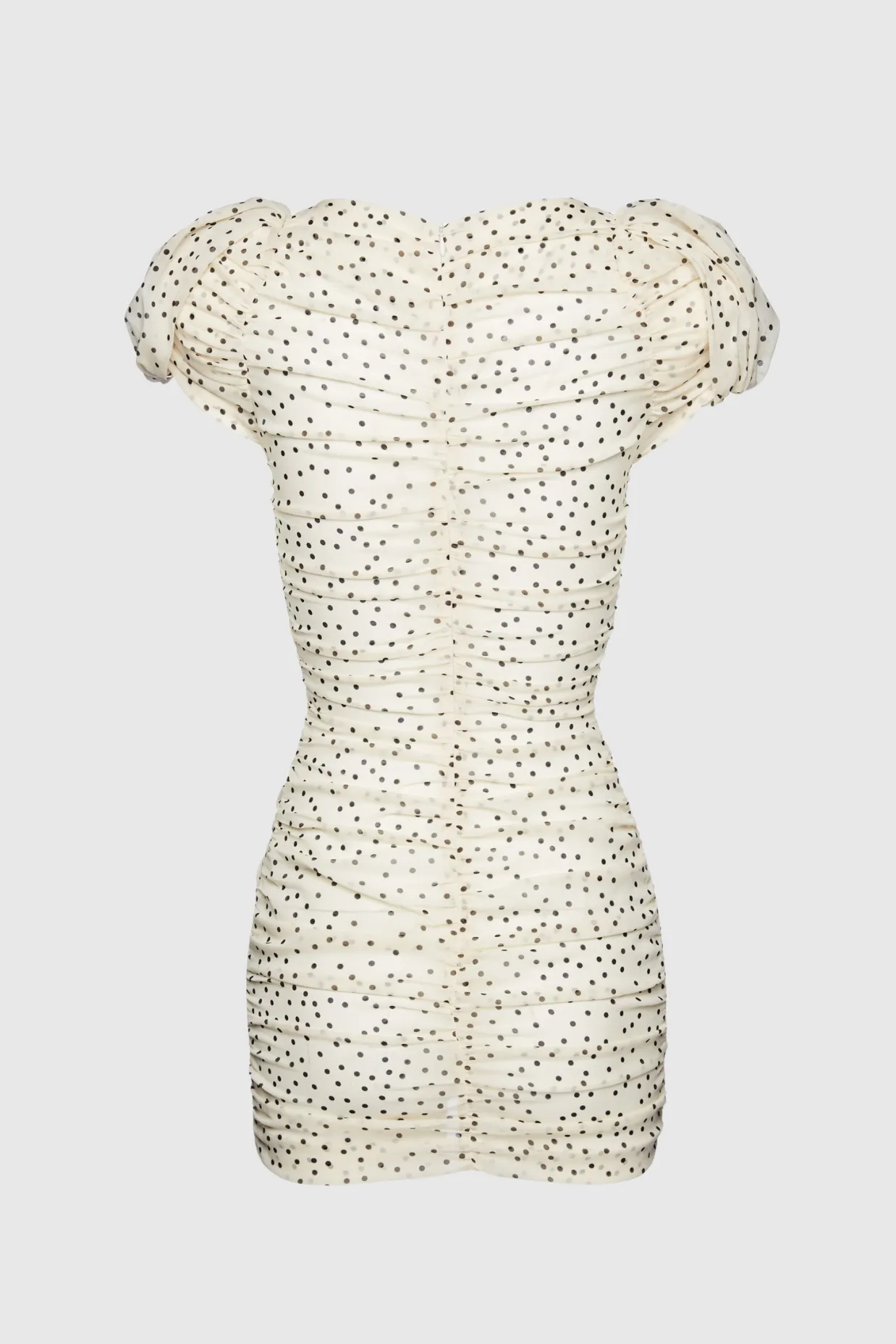 Eadlla Ruched Polka Dot Mini Dress Gloria Lanvin