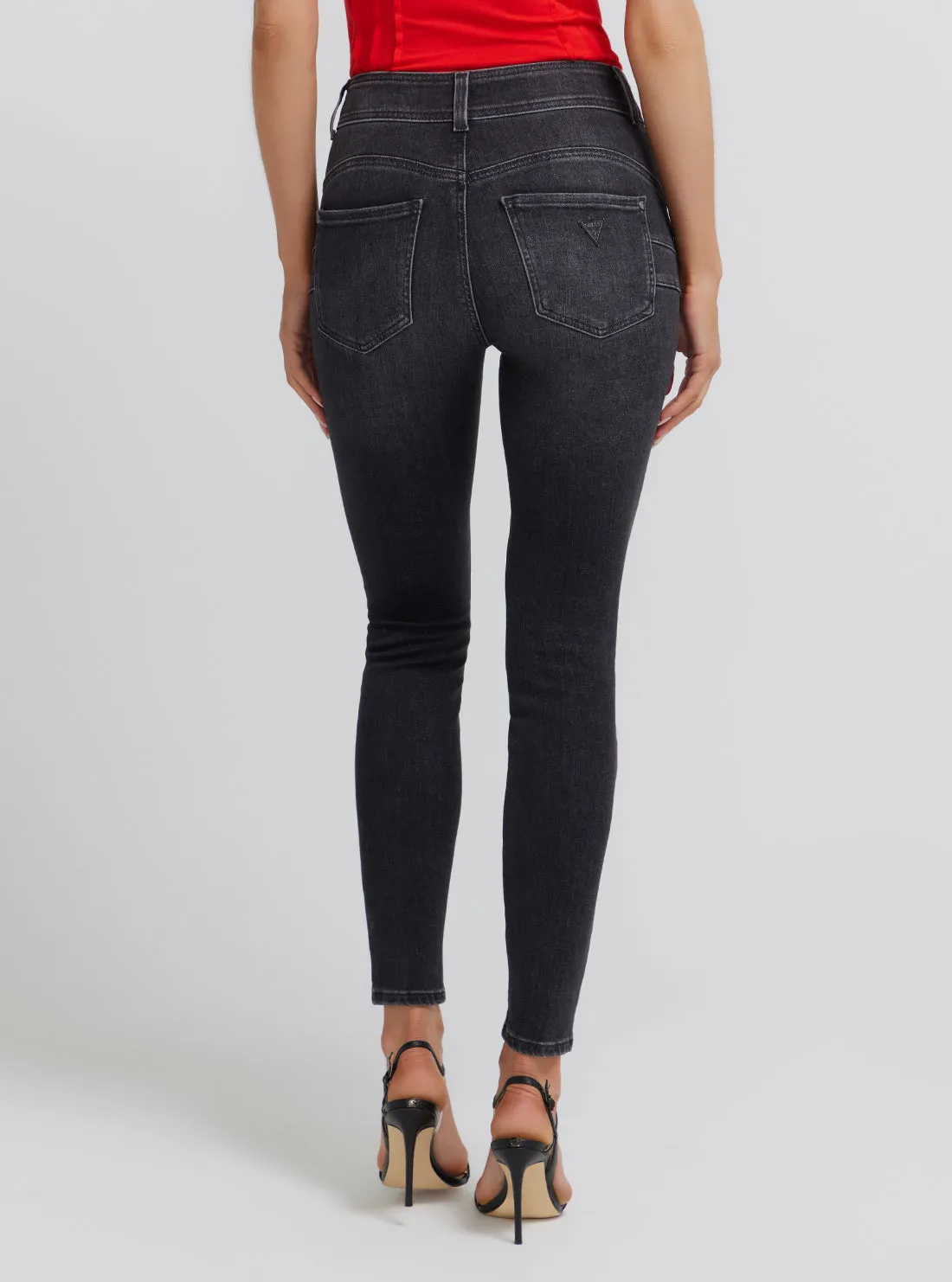 Eco High-Rise Shape Up Denim Jeans In Station Black Wash Guess