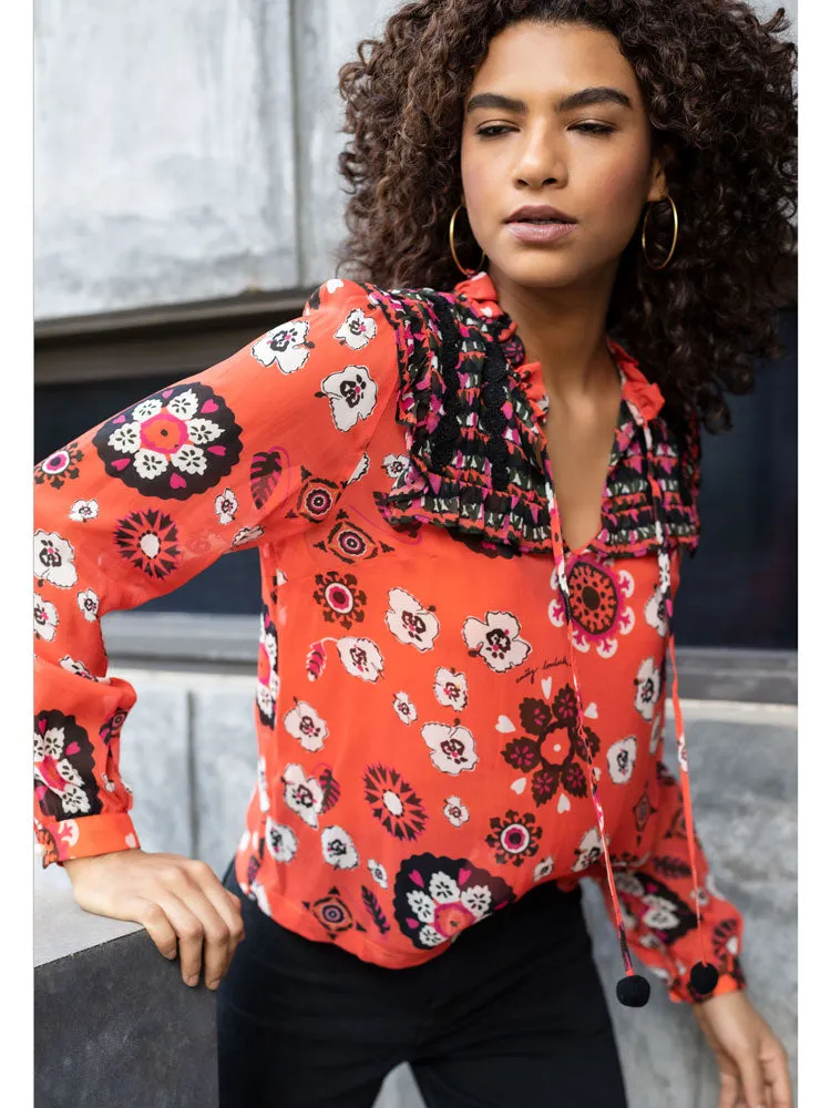 Emily Lovelock Daisy Blouse Orange