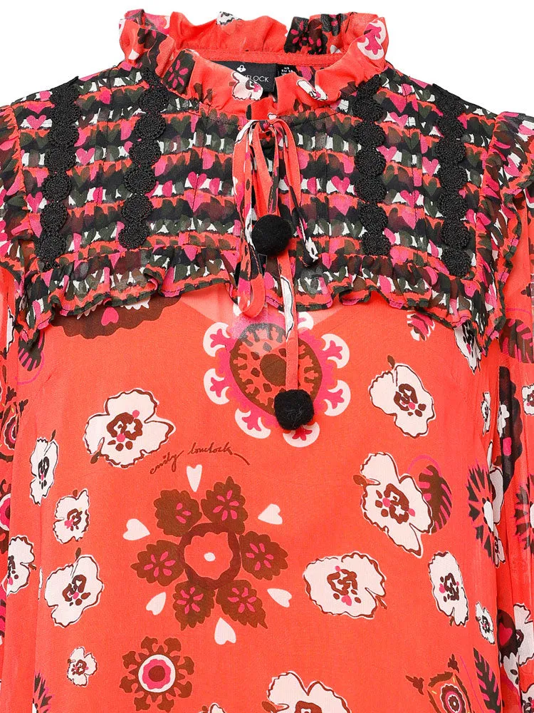 Emily Lovelock Daisy Blouse Orange