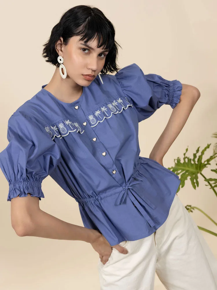Emily Lovelock Jill Blouse Blue