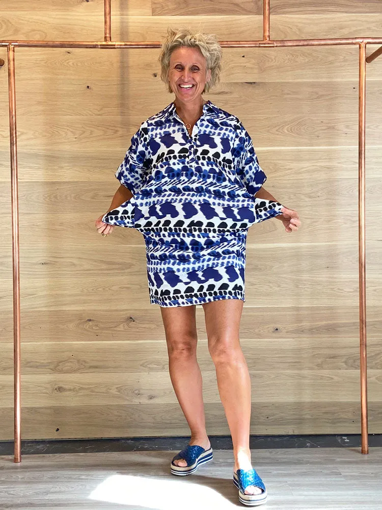 Emme Marella Calipso Printed Dress Navy