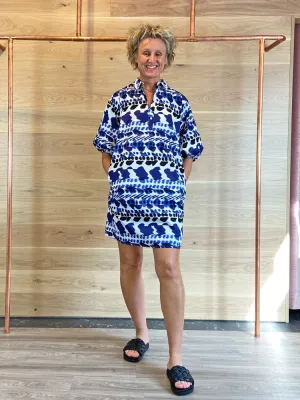 Emme Marella Calipso Printed Dress Navy