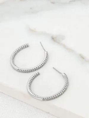 Envy Diamante Hoop Earrings Silver