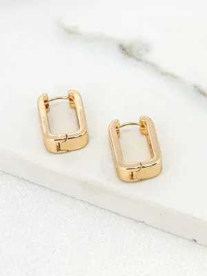 Envy Flat Oval Hoop Earrings Gold