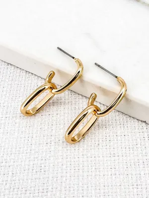 Envy Link Drop Earrings Gold
