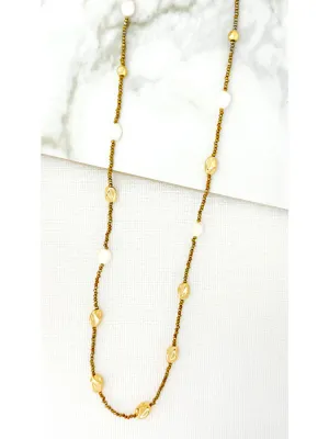 Envy Long Bronze Beaded Necklace