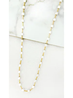 Envy Long Gold & Silver Squares Necklace