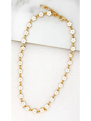 Envy Short Daisy Necklace Gold