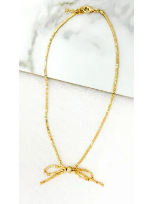 Envy Short Gold Bow Necklace