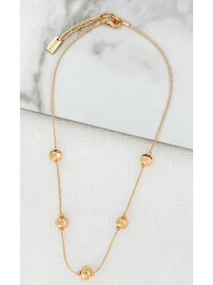 Envy Short Gold Necklace with Ball Details
