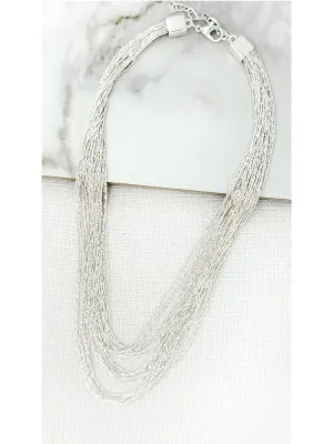 Envy Short Multi Strand Necklace Silver