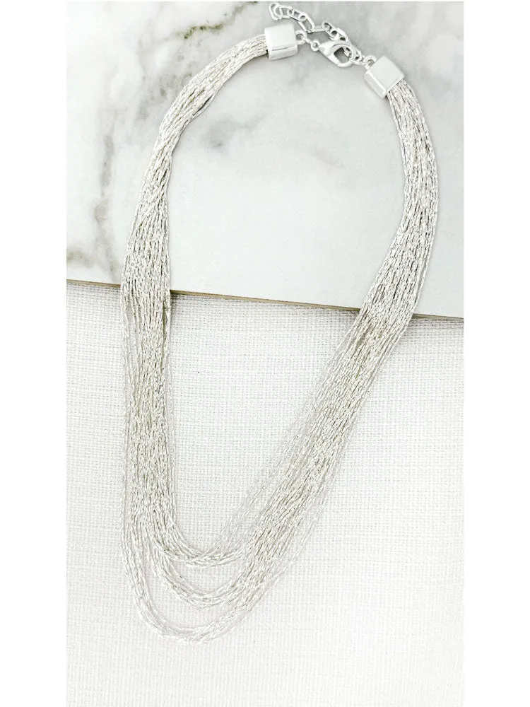 Envy Short Multi Strand Necklace Silver