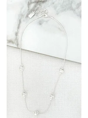 Envy Short Silver Necklace with Ball Details