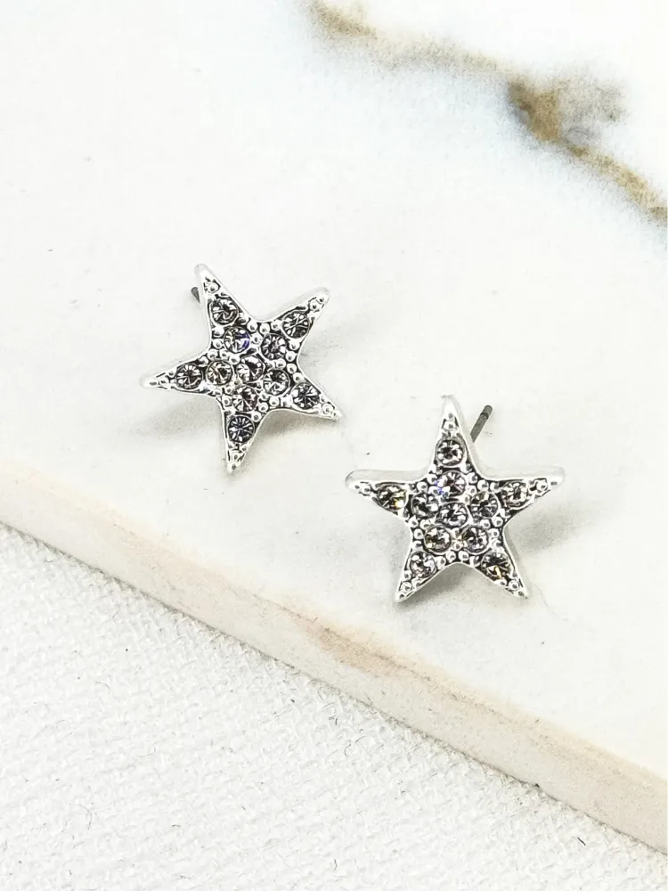 Envy Star Earrings Silver
