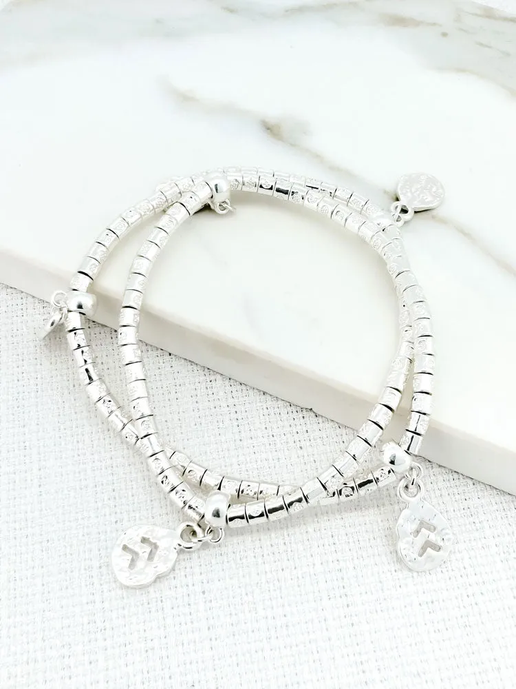 Envy Stretch Charm Bracelet Silver