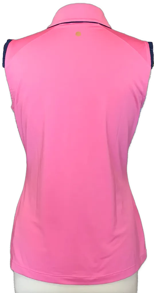 EP New York Women's Pink Sleeveless Golf Polo w/ Logo Size M MSP$