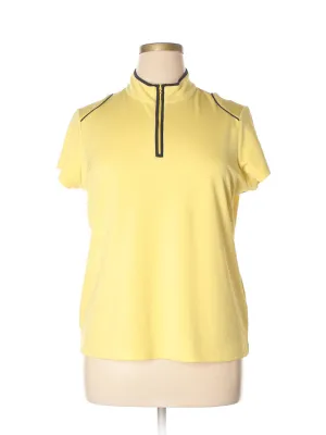 EP NY Pro Yellow 1/4 Zip Short Sleeve Golf Top w/Navy Trim Size XL MSP$74