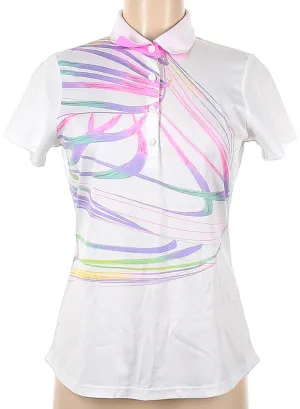 EPNY Short Sleeve Brushstrokes Golf Polo Size M. MSP$74