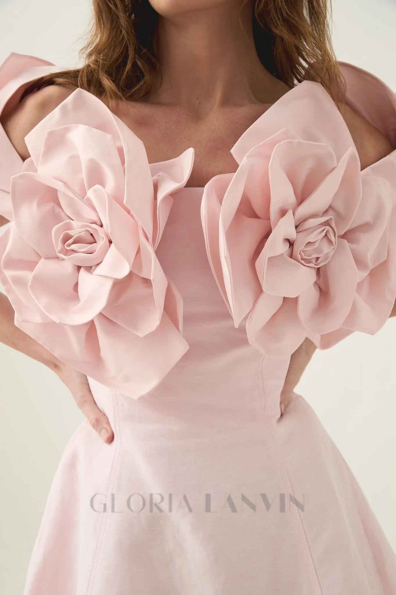 Etta flower strapless mini dress in pink Gloria Lanvin