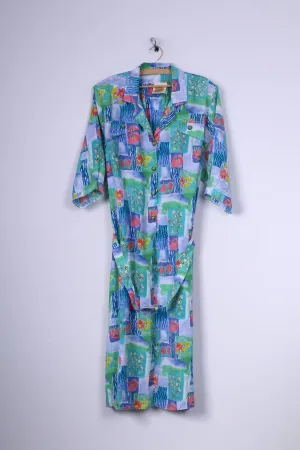 Exclusive By Aretex Womens 50 2XL Long Dress Short Sleeve Flowe Print Short Sleeve