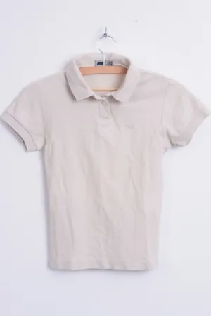 Fila Womens XS/S Polo Shirt Sport Beige Training Cotton Top