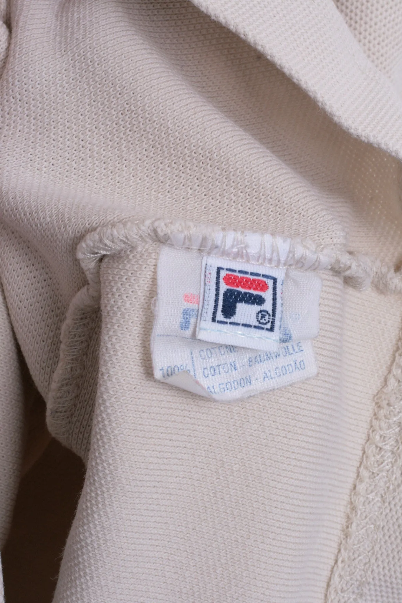 Fila Womens XS/S Polo Shirt Sport Beige Training Cotton Top
