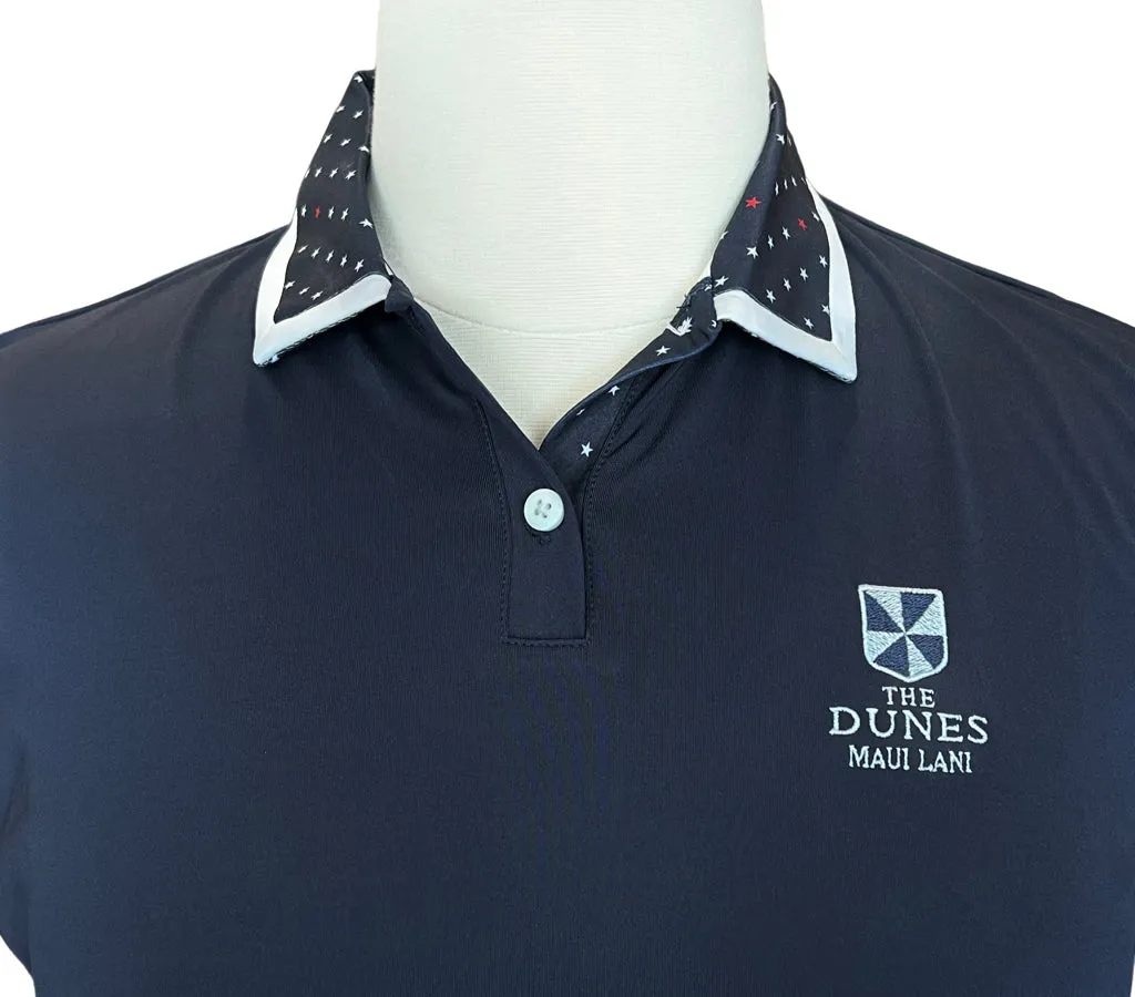 Footjoy Navy and Stars Cap Sleeve Golf Polo with Logo Size XL MSP$85