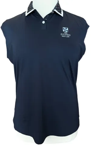 Footjoy Navy and Stars Cap Sleeve Golf Polo with Logo Size XL MSP$85